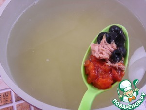 Суп с тунцом и пастой Суп с тунцом и пастой