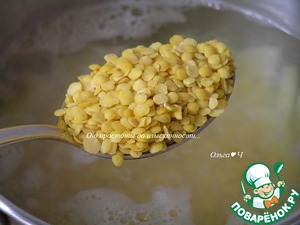 Суп с жёлтой чечевицей и мидиями