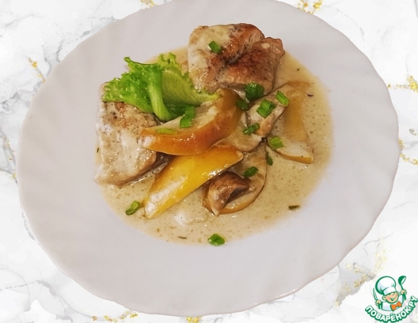 Свинина с яблоками и грибами Свинина с яблоками и грибами