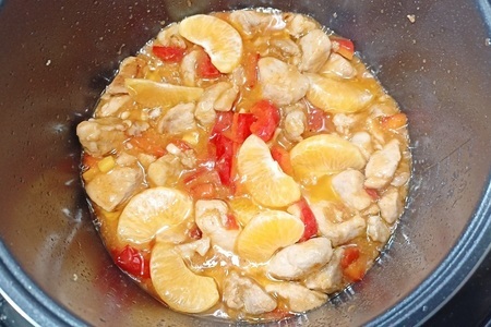 Свинина с мандаринами и перцами в мультиварке Свинина с мандаринами и перцами в мультиварке