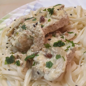 Свинина в сливочном соусе с грибами Свинина в сливочном соусе с грибами