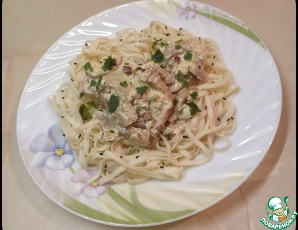 Свинина в сливочном соусе с грибами Свинина в сливочном соусе с грибами