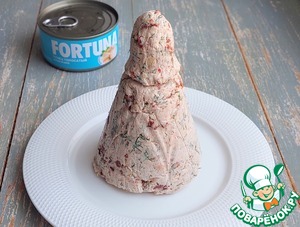 Сырная закуска "Ёлочка" с тунцом Сырная закуска "Ёлочка" с тунцом