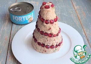 Сырная закуска "Ёлочка" с тунцом Сырная закуска "Ёлочка" с тунцом