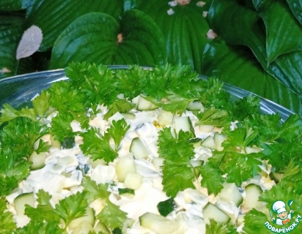 Сытный и ходовой салат с ветчиной Сытный и ходовой салат с ветчиной