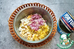 Тарталетки с тунцом и огурцом Тарталетки с тунцом и огурцом