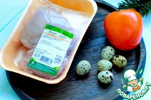 Теплый салат из индейки с хурмой Теплый салат из индейки с хурмой