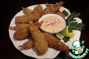 Тигровые креветки в темпуре и фритюре Тигровые креветки в темпуре и фритюре