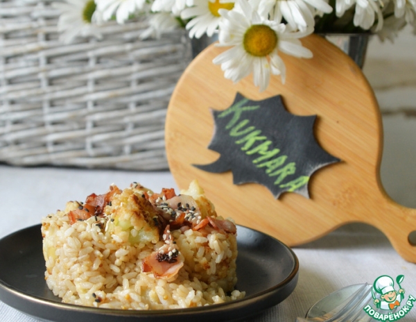 Тёплый рисовый салат с цветной капустой