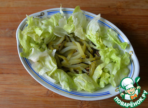Тёплый салат из куриной печени