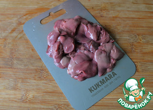 Тёплый салат из куриной печени