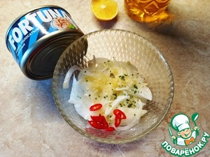 Тёплый салат с тыквой и тунцом Тёплый салат с тыквой и тунцом