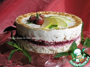 Торт-мороженое с безе и малиной Торт-мороженое с безе и малиной