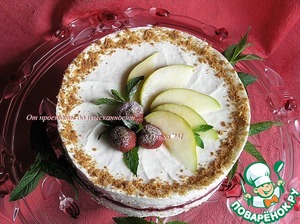 Торт-мороженое с безе и малиной Торт-мороженое с безе и малиной