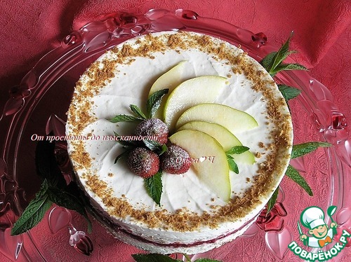 Торт-мороженое с безе и малиной Торт-мороженое с безе и малиной