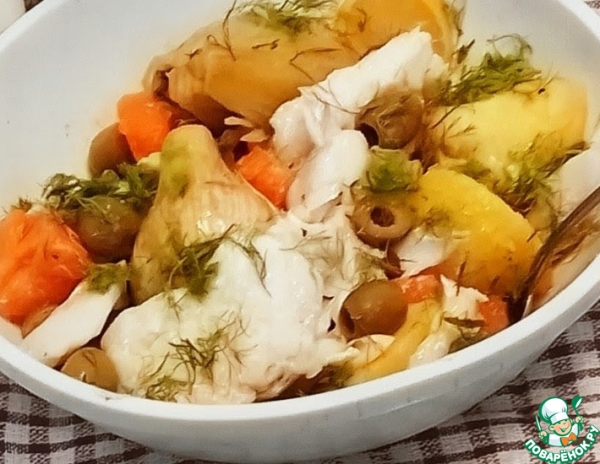 Треска с клементинами, картофелем и фенхелем