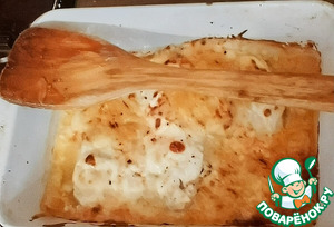 Треска, запечённая под сметаной с пармезаном