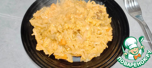 Тушеная капуста с пшеном и мясом