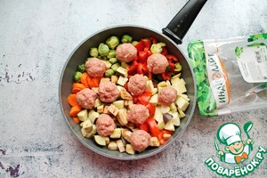 Тушеные овощи с фрикадельками Тушеные овощи с фрикадельками