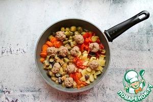 Тушеные овощи с фрикадельками Тушеные овощи с фрикадельками