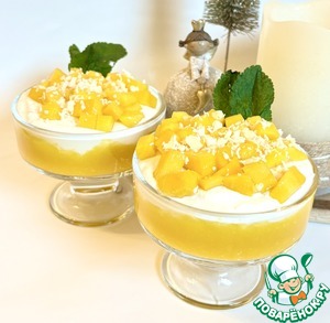 Творожно-кокосовый десерт с манго Творожно-кокосовый десерт с манго