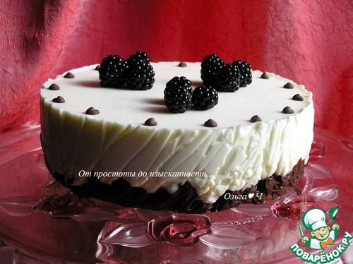 Творожно-зефирный торт с вишней Творожно-зефирный торт с вишней