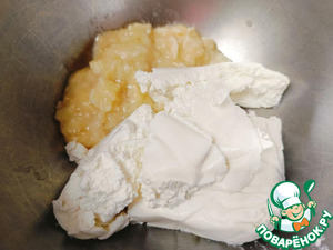 Творожные вафли с бананом и вишней
