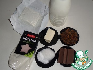 Творожный десерт с полентой и изюмом Творожный десерт с полентой и изюмом