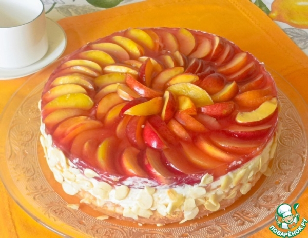 Творожный торт с нектаринами