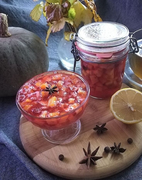 Тыквенно-клюквенный джем. Тыквенно-клюквенный джем.