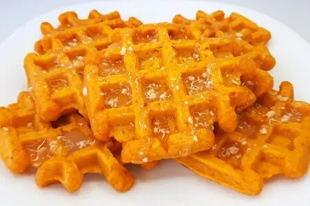 Тыквенные вафли в вафельнице Тыквенные вафли в вафельнице