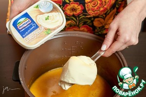 Тыквенный суп с плавленым сыром