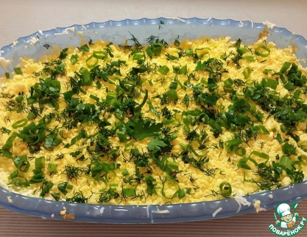 Упрощенная версия салата Мимоза Упрощенная версия салата Мимоза