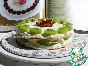 Вафельный торт с маскарпоне и киви Вафельный торт с маскарпоне и киви