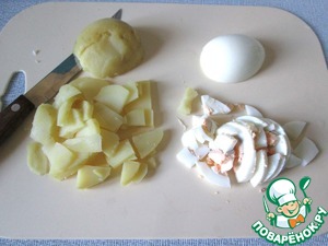 Винегрет из картофеля и фаршированного перца