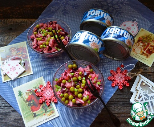 Винегрет с острой капустой и тунцом Винегрет с острой капустой и тунцом