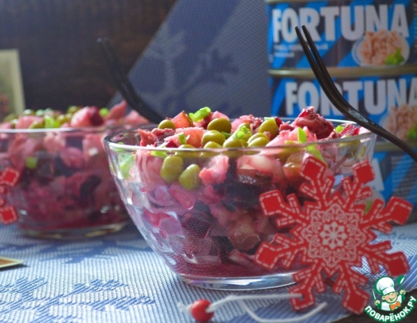 Винегрет с острой капустой и тунцом Винегрет с острой капустой и тунцом