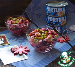 Винегрет с острой капустой и тунцом Винегрет с острой капустой и тунцом