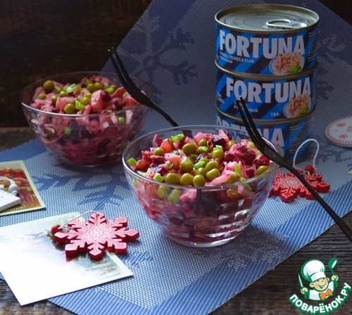 Винегрет с острой капустой и тунцом Винегрет с острой капустой и тунцом