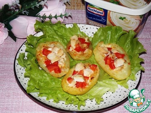 Вкусный фаршированный картофель с плавленым сыром Вкусный фаршированный картофель с плавленым сыром