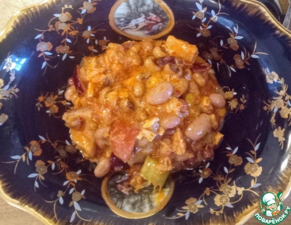 Закуска из рикотты, харисы, тунца, фасоли Закуска из рикотты, харисы, тунца, фасоли