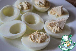 Закуска "Парусники" из яиц
