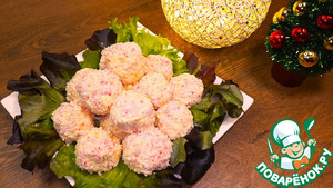 Закуска Рафаэлло с крабовыми палочками