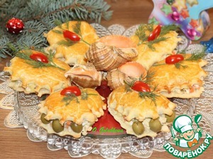 Закуска Ракушки с салатом из тунца