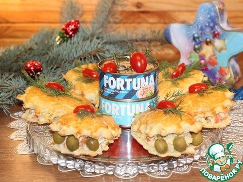 Закуска Ракушки с салатом из тунца