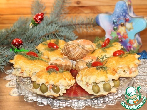 Закуска Ракушки с салатом из тунца