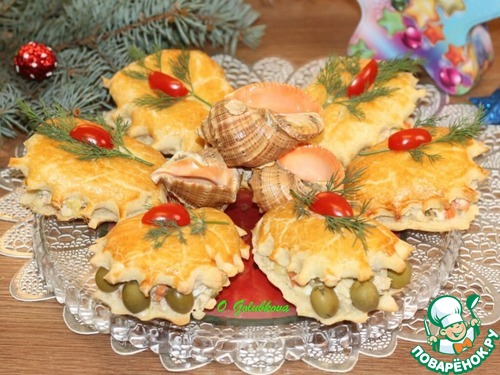 Закуска Ракушки с салатом из тунца