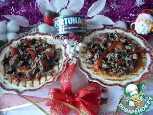 Закуска с тунцом на лепешке Закуска с тунцом на лепешке