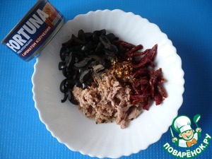 Закуска с тунцом на лепешке Закуска с тунцом на лепешке