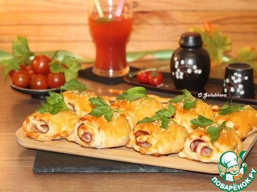 Закусочные слойки с копчено-вареным беконом Закусочные слойки с копчено-вареным беконом